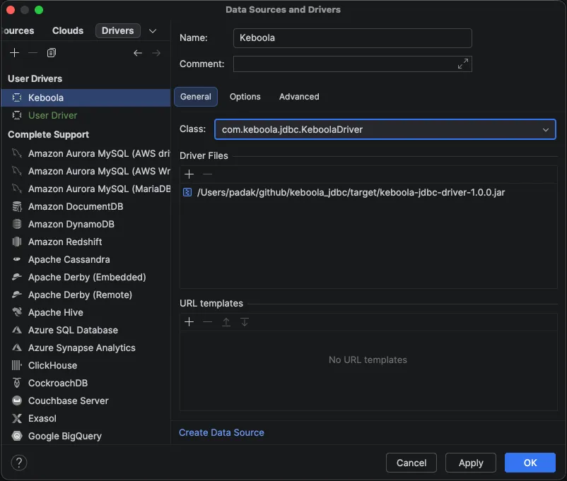 Driver settings