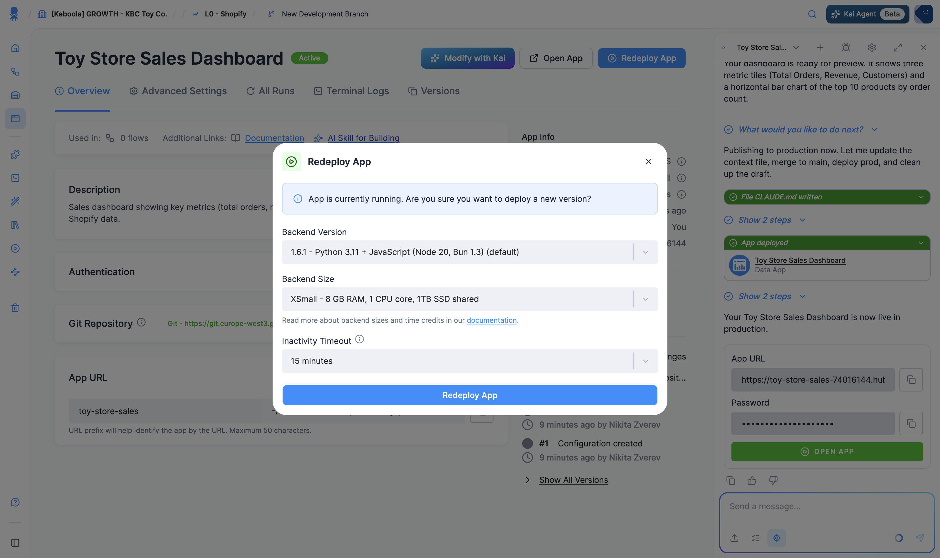 Deploy timeout and backend size