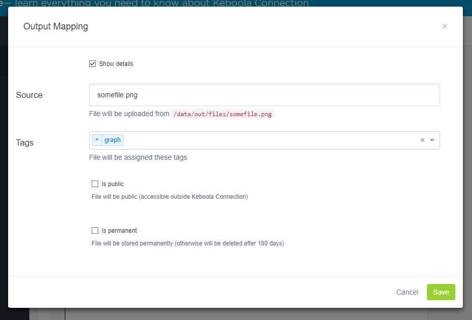 File output detail screenshot